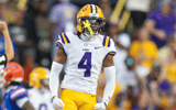 LSU transfer CB Mansoor Delane has been elite since arriving in Baton Rouge (Photo: © Stephen Lew-Imagn Images)